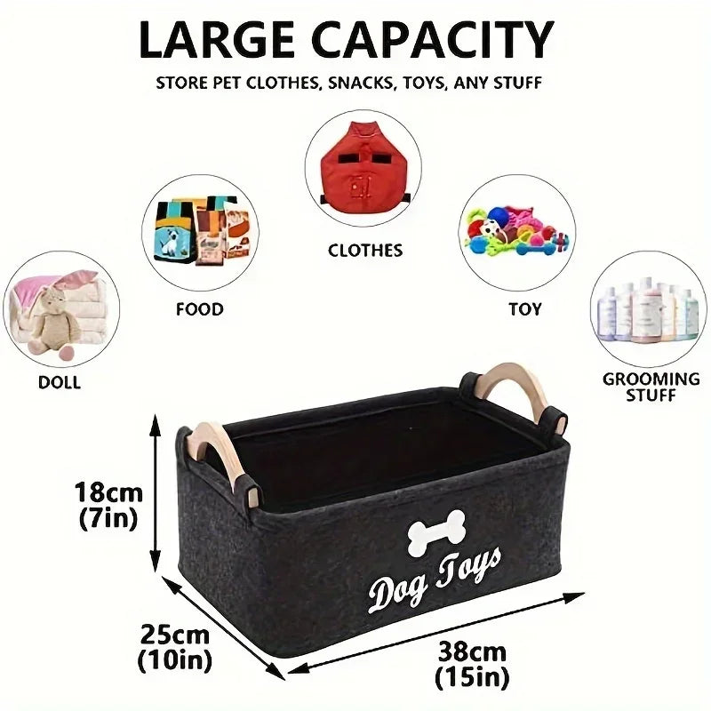 HappySnout Felt Pet Toy Storage Box