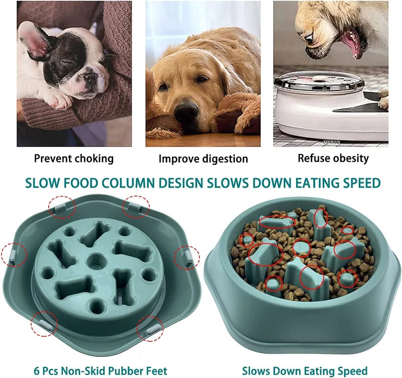 HappySnout Premium Pet Slow Feeder Bowl — Healthy, Fun Mealtime for Dogs & Cats
