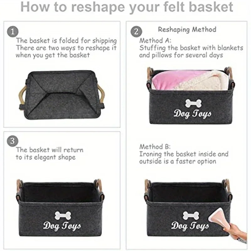 HappySnout Felt Pet Toy Storage Box
